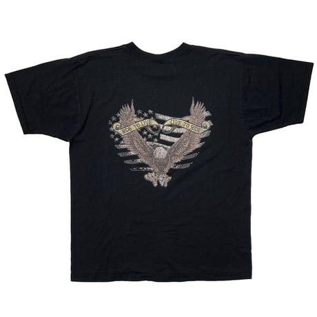 HARLEY DAVIDSON AMERICAN FLAG & EAGLE BACK RIDE TO LIVE FRUIT OF THE LOOM 0734
