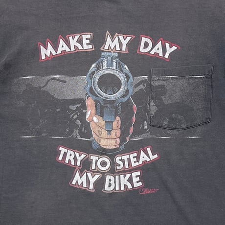 HARLEY DAVIDSON MAKE MY DAY FOR BIKERS ONLY POCKET TEE HANES LARGE 5371