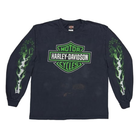 HARLEY DAVIDSON GREEN FLAME SAVANNA ST. PATRICK'S DAY LS LARGE 6937