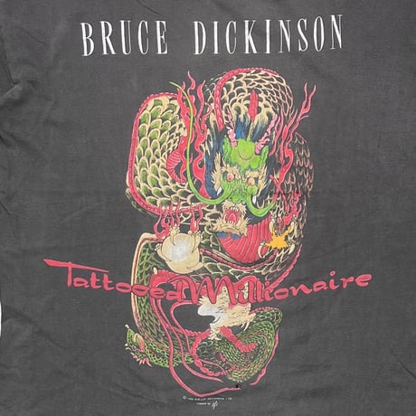 BRUCE DICKINSON TATTOOED MILLIONAIRE 1990 EURO FITS XL 5407