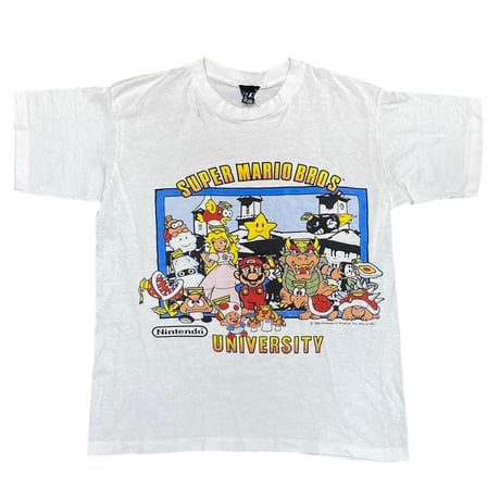 SUPER MARIO BROS UNIVERSITY 1988 Nintendo TEE WHITE LARGE 5775
