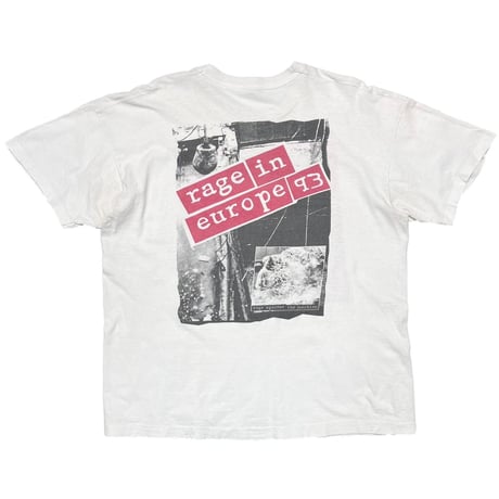 RAGE AGAINST THE MACHINE BOMBTRACK EUROPE 1993 BOOTLEG WHITE FITS XL 2360