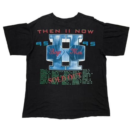 BOYZ 2 MEN THEN 2 NOW TOUR 1995 DOUBLE SIDE BOOTLEG TEE BLACK XL 2720