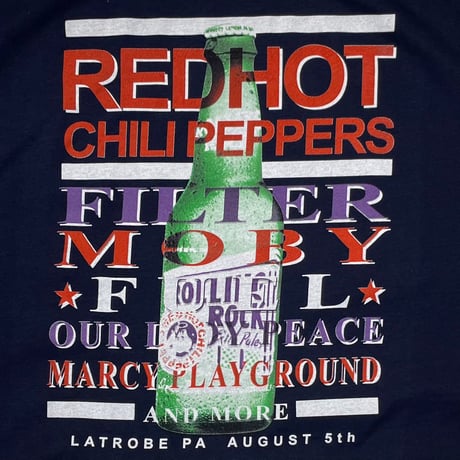 RED HOT CHILI PEPPERS ROLLING ROCK TOWN FAIR NAVY GILDAN XL 7363