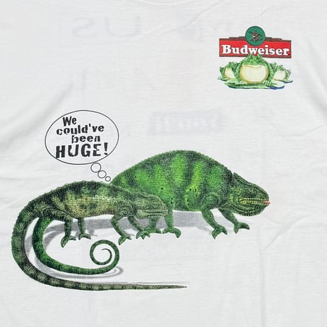 Budweiser LIZARDS & FROGS GIVE US THE PART ~ WHITE GILDAN XL 1864