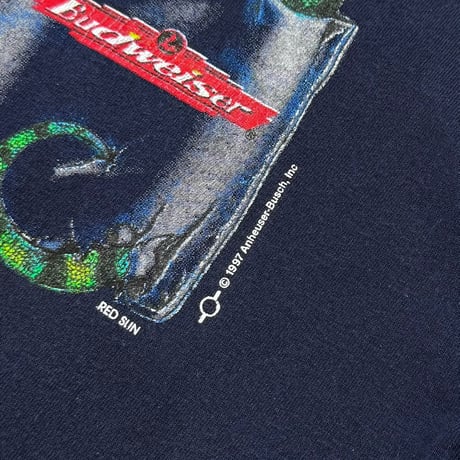 Budweiser 1997 LIZARD FAKE POCKET We could've been HUGE NAVY TEE JAYS XL 4001