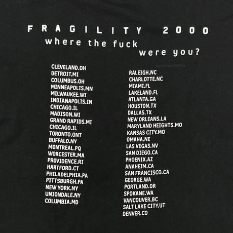NINE INCH NAILS FRAGILITY 2000 ALL SPORT XL 5365