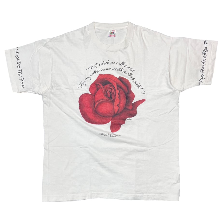 ROMEO AND JULIET 90S ROSE PRINT SHAKEAPEARE WHI...