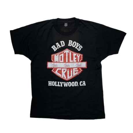 MOTLEY CRUE 1987 GIRLS GIRLS GIRLS WORLD TOUR '87-88 BLACK FITS MEDIUM