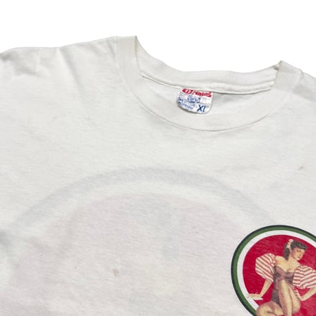 LUCKY STRIKE PINUP GIRL WHITE HANES XL 1637