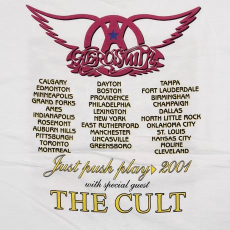 AEROSMITH JUST PUSH PLAY TOUR 2001 SORAYAMA FRUIT OF THE LOOM XL 1087