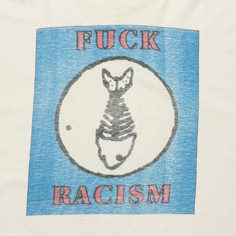 FISH BONE FUCK RACISM WHITE FITS XL 9874