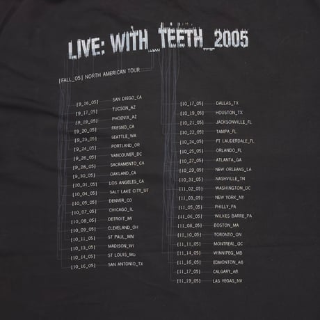 NINE INCH NAILS BOX LOGO LIVE WITH TEETH 2005 FITS LARGE 3996