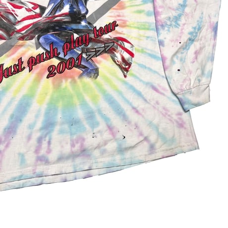 AERO SMITH JUST PUSH PLAY TOUR 2001 LS TIE DYE DELTA XL 4733