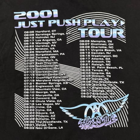 AERO SMITH SORAYAMA 2001 JUST PUSH PLAY TOUR BOOTLEG GILDAN XL 1207