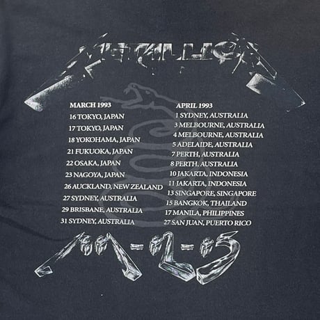 METALLICA 4 FACE 1991-92-93 METALLICA TAG LARGE 5730
