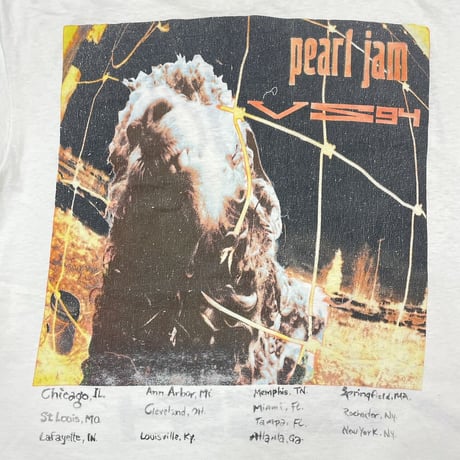 PEARL JAM VS 94 TOUR BOOTLEG WHITE FITS XL 4944