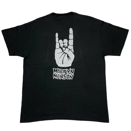 MARILYN MANSON MEMBER & HANDSIGN BOOTLEG BLACK FRUIT OF THE LOOM XL 1657