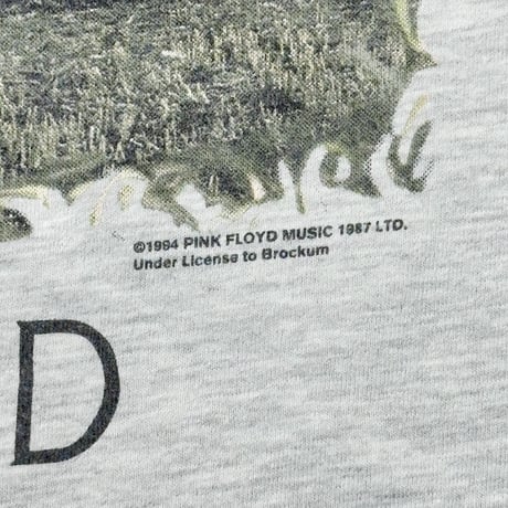 PINK FLOYD NORTH AMERICAN TOUR HOODIE ASH GREY BROCKUM XL 3833