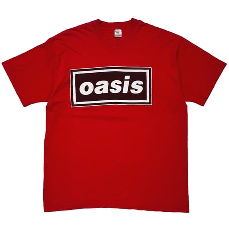 oasis 1994 BOX LOGO BACK CIRCLE LOGO RED FRUIT OF THE LOOM XL 2016