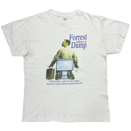 OLD&VINTAGE FORREST TAKES A DUMP FORREST GUMP PARODY WHITE DELTA LARGE 6753