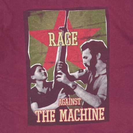 RAGE AGAINST THE MACHINE 2000 GUN STAR BURGUNDY SCREEN STARS XL 0524