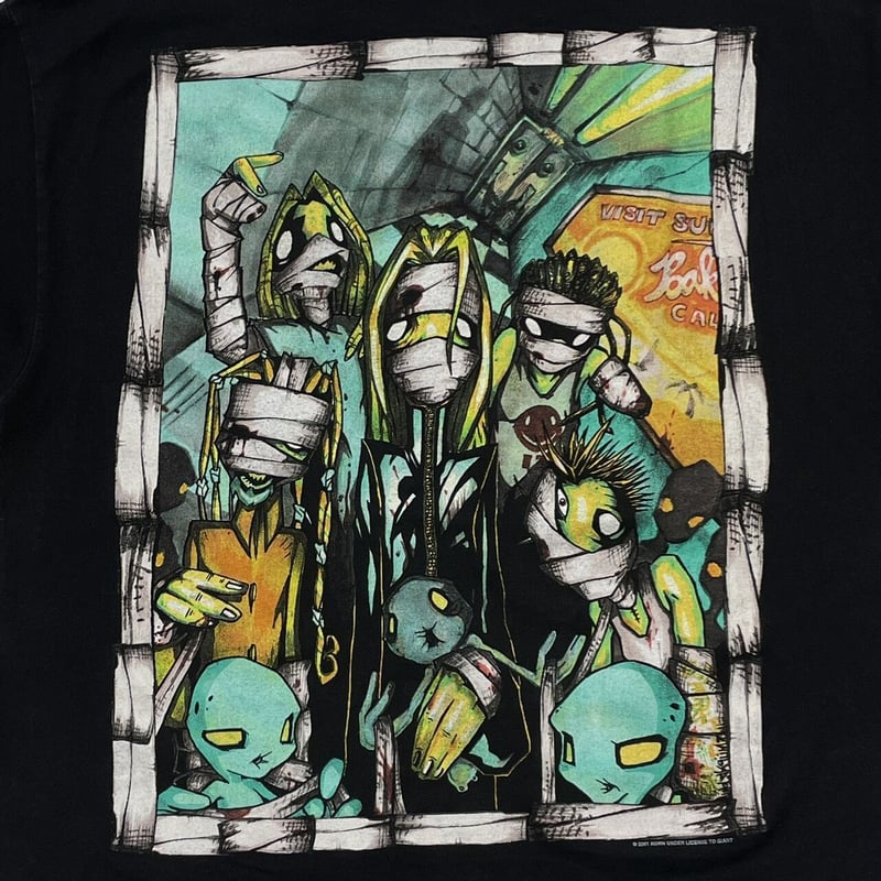KORN 2001 HAND LOGO DOUBLE SIDE GREEN GIANT FIT