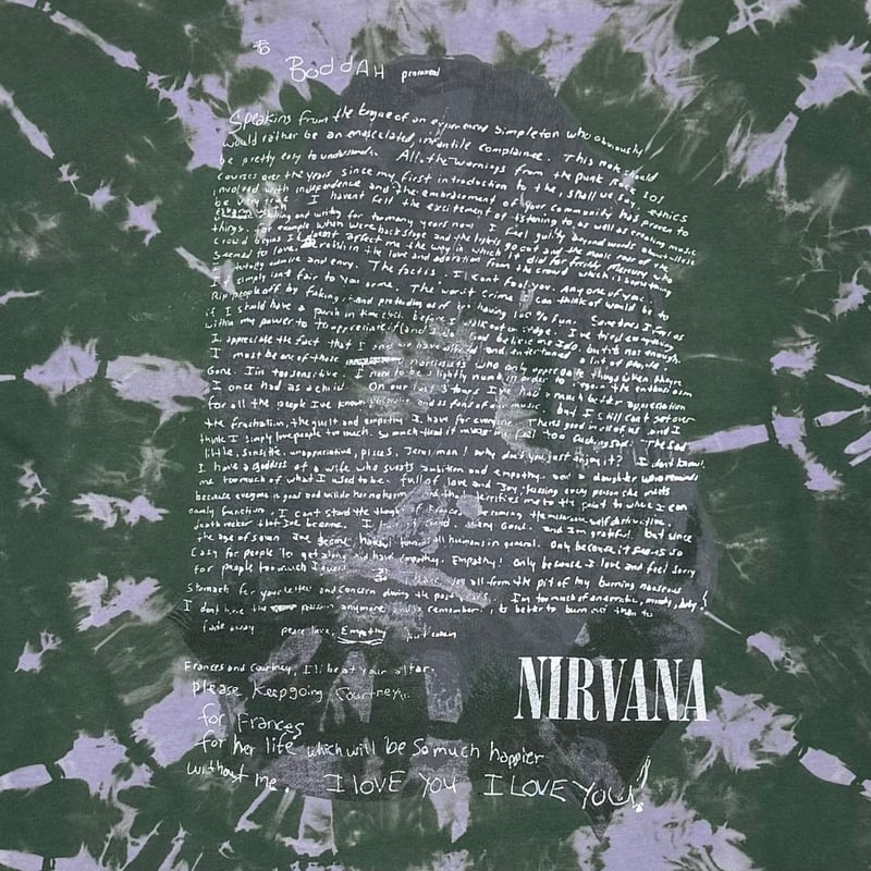 NIRVANA LYRICS BACK SMILE BOOTLEG LS GREEN TIED