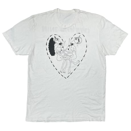 NINE INCH NAILS HEART CUT OFF EACH HEADS WHITE FITS LARGE 0628