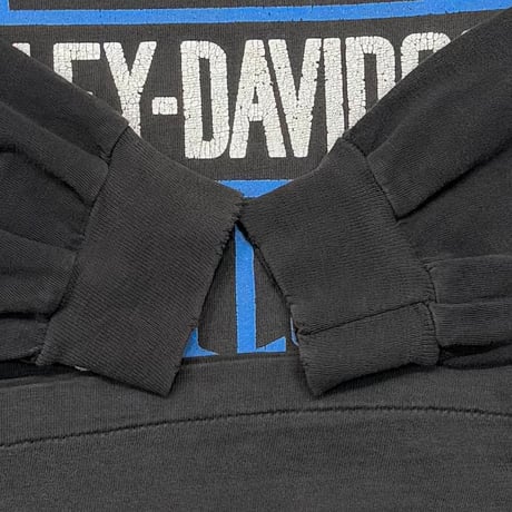 HARLEY DAVIDSON 	WEIRS BEACH LACONIA 94 BLUE EMBLEM ARM FLAME LS LARGE 2906