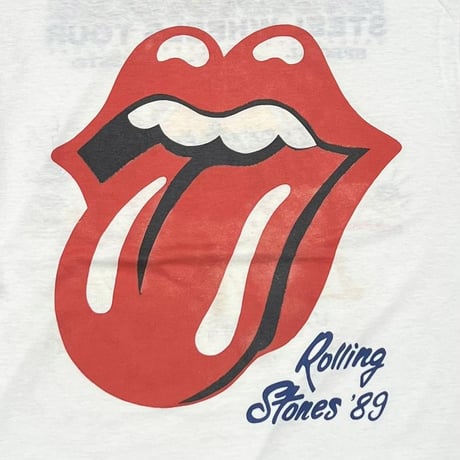 THE ROLLING STONES 1989 STEEL WHEELS TOUR WITH GUNS N' ROSES WHITE SCREEN STARS XL 5522