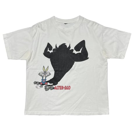 LOONEY TUNES GYM BUGS BUNNY & TAZMANIAN DEVIL ALTER EGO WHITE FITS LARGE 7792