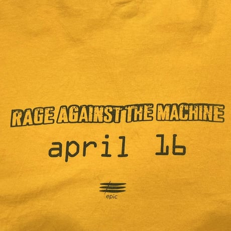 RAGE AGAINST THE MACHINE EVIL EMPIRE APRIL 16 EPIC YELLOW HANES XL 2273