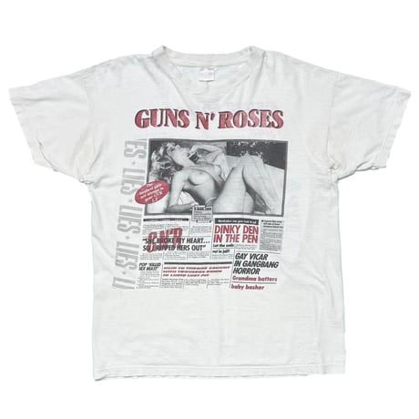 GUNS N' ROSES NEWS PAPER GN'R LIES WHITE FITS LARGE 4050