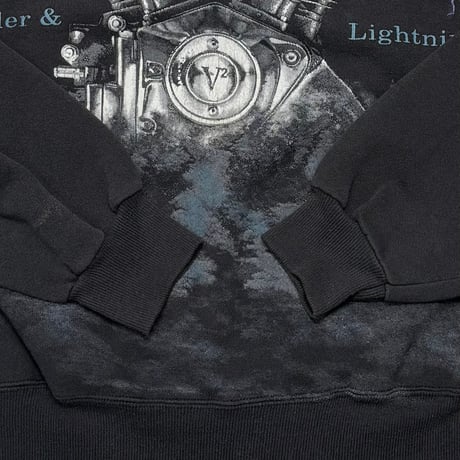 HARLEY DAVIDSON THUNDER & LIGHTNING PURPLE CREWNECK SWEAT HANES XXL 7643