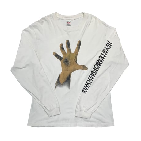SYSTEM OF A DOWN HAND DESIGN LS TEE WHITE ANVIL XL 5093