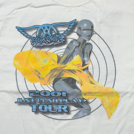 AEROSMITH SORAYAMA 2001 JUST PUSH PLAY TOUR BOOTLEG WHITE XL 6321