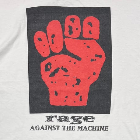 RAGE AGAINST THE MACHINE ANGRY FIST WHITE EURO XL 1915