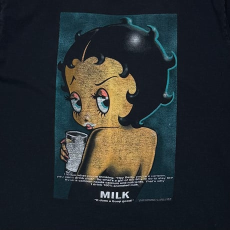 BETTY BOOP got milk ? PARODY BLACK FRIUT OF THE LOOM XL 5610