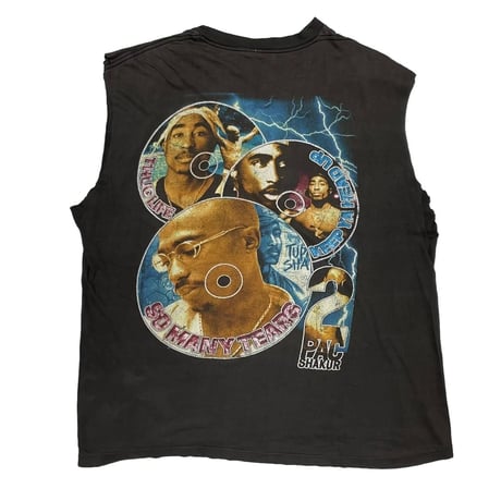 2PAC ALBUM AND SINGLE MUSIC SLEEVELESS RAP DESIGN FITS XL 8222