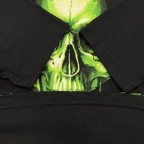 WEED SKULL L/S HOODED TEE 1993 WILD OATS  LARGE 4081