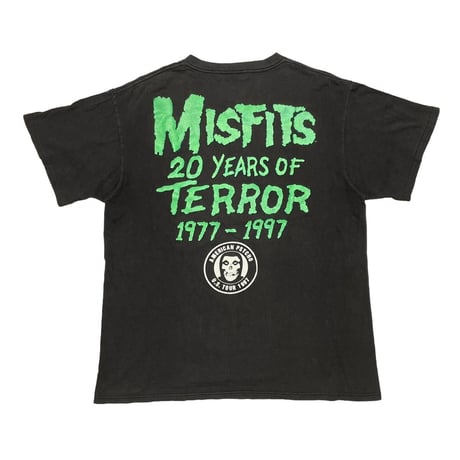 MISFITS 20 YEARS OF TERROR 1977-1997 AMERICAN PSYCHO U.S. TOUR WILD OATS XL BLACK/GREEN  7831