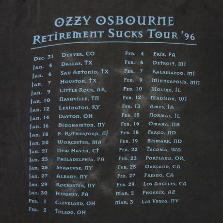 OZZY OSBOURNE RETIREMENT SUCKS TOUR '96 TOUCH OF GOLD XL 5258