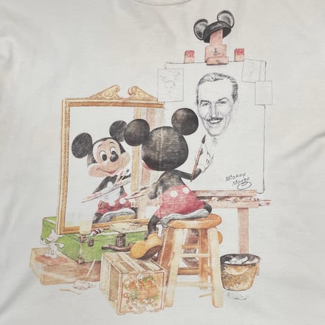 DISNEY VINTAGE MICKEY MOUSE Norman Rockwell PARODY WHITE OSFA FITS XL 9732