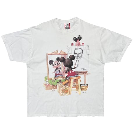 DISNEY VINTAGE MICKEY MOUSE Norman Rockwell PARODY WHITE OSFA FITS XL 9543