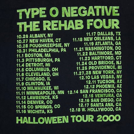 TYPE O NEGATIVE 2000 THE REHAB FOUR HALLOWEEN TOUR ALL SPORT XXL 7841