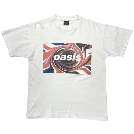oasis 1995 UNION JACK LOGO WHITE BROCKUM XL 8181