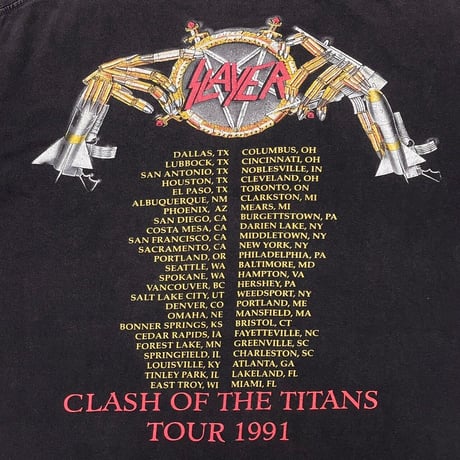 SLAYER CLASH OF THE TITANS TOUR 1991 BROCKUM XL 0825