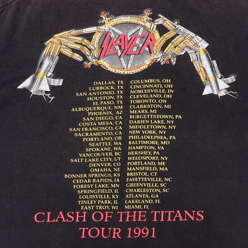 SLAYER CLASH OF THE TITANS TOUR 1991 XL