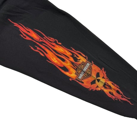 HARLEY DAVIDSON 2002 FLAME SKULL SLEEVES HOLLYWOOD CALIFORNIA USA LS XL 7919